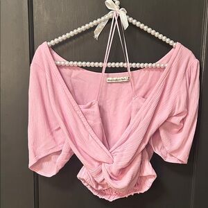 Abercrombie & Fitch Light Pink Crop Top